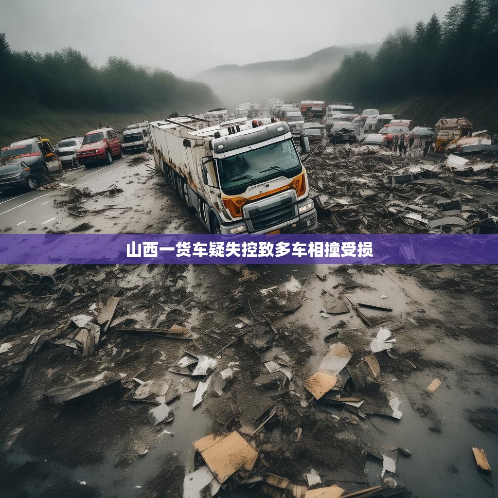 山西货车失控导致多车相撞事故现场