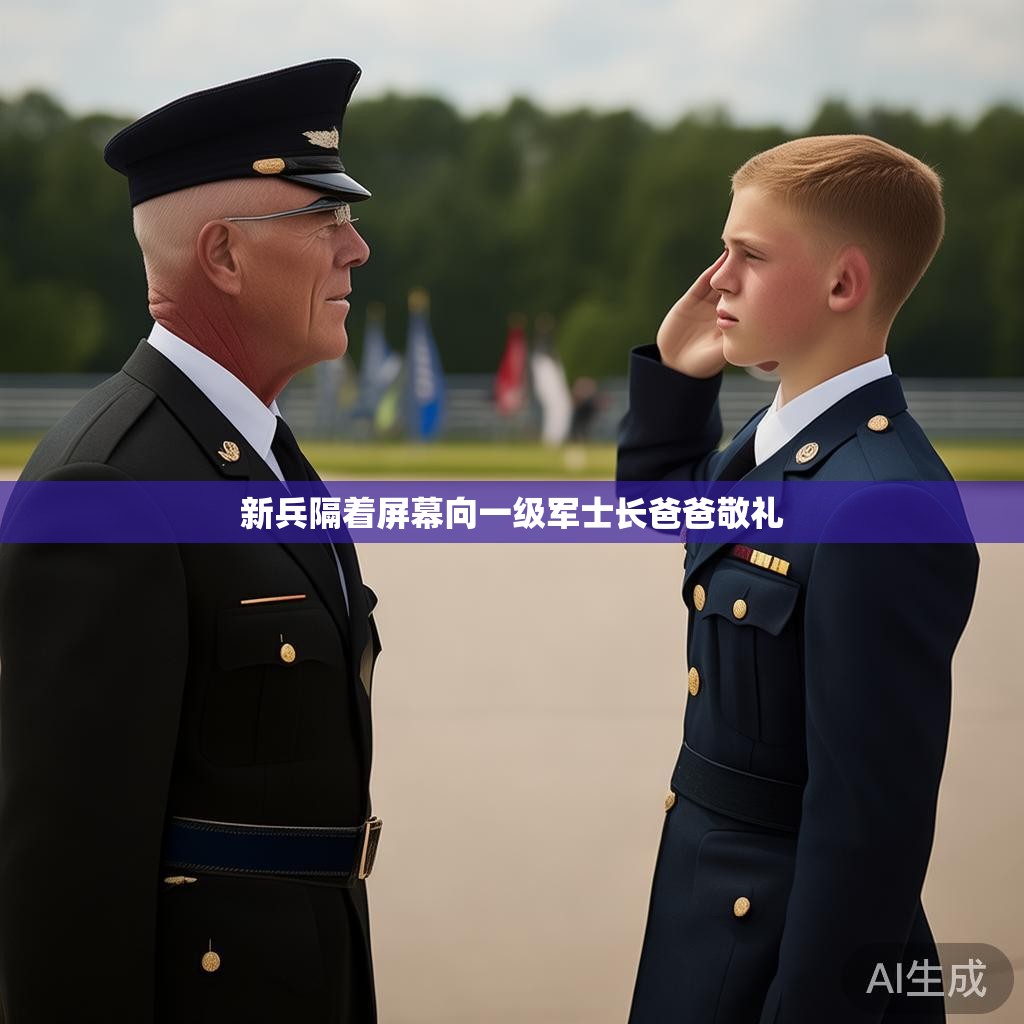 新兵隔着屏幕向一级军士长爸爸敬礼